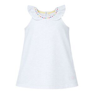 Mini Boden White Tank Top Spring Summer Cotton Ruffle Collar Girls Size 11 12